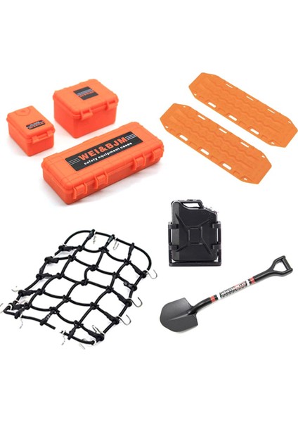 Evrensel 8 Adet/takım Simüle Dekorasyon Bavul Bagaj Net Kürek Trx4 SCX10 90046 1/10 Rc Araba Aksesuarları Siyah (Yurt Dışından)