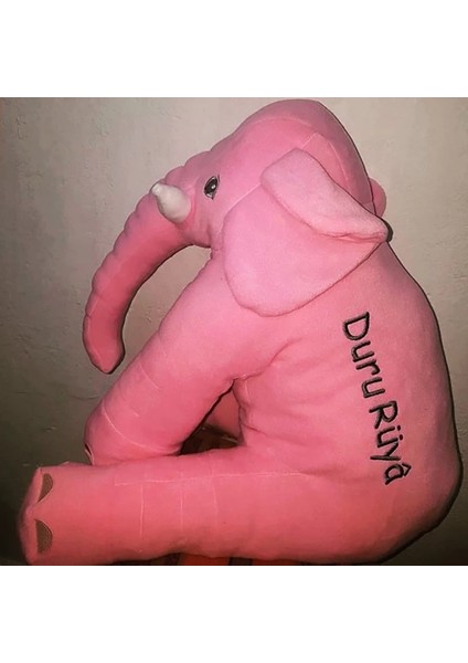 Isimli Kişiye Özel Dev Boy 60 cm Fil Uyku Arkadaşım Uyku Fili Peluş Yumuşak Fil Oturma Desteği