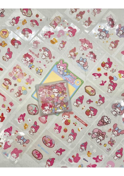 Sanrio Karakter My Melody 25 Yaprak 203 Adet Pet Sticker Set Yeşil Paket/Su Geçirmez/Etiket/Çıkartma fiyatları
