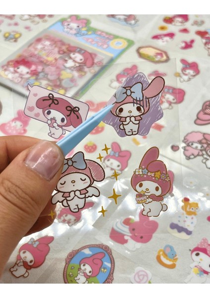 Sanrio Karakter My Melody 25 Yaprak 203 Adet Pet Sticker Set Yeşil Paket/Su Geçirmez/Etiket/Çıkartma modelleri