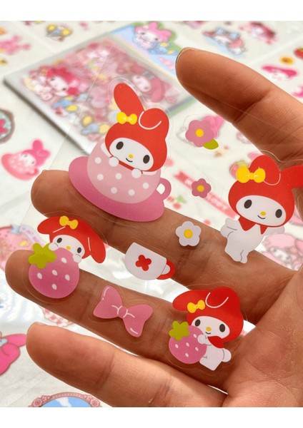 Sanrio Karakter My Melody 25 Yaprak 203 Adet Pet Sticker Set Yeşil Paket/Su Geçirmez/Etiket/Çıkartma fırsatları