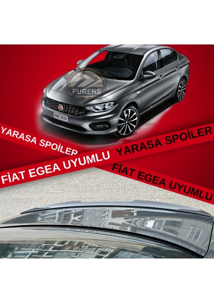 Fiat Egea Bagaj Üstü Slim Yarasa Spoiler Parlak Siyah