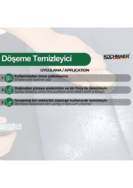 Döşeme Deri Alkantara Kumaş Koltuk Tavan Temizleyici Leke Çıkarıcı Sprey 500 ml