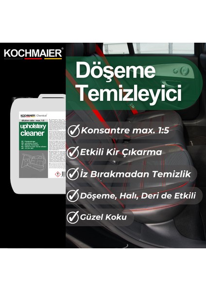Döşeme Deri Alkantara Kumaş Koltuk Tavan Temizleyici Leke Çıkarıcı Konsantre 1:5 5 Litre / kg