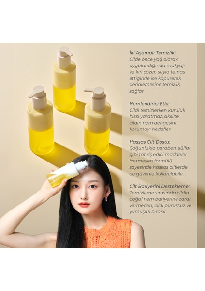 Jojoba Seed Oil Double Shot Foam Cleanser Çift Fazlı Temizleyici Kore 200ml modelleri