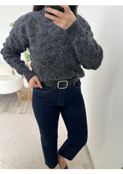 Antrasit Sim Geçişli Dokulu Kazak modelleri