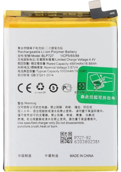 Oppo A5 2020 (BLP727) Batarya