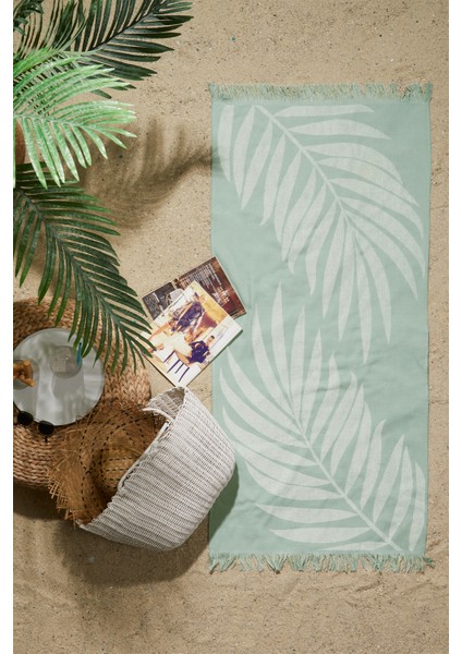 Summer Leaf & Stripe 2'li Peştamal Plaj Havlusu 70X150 cm