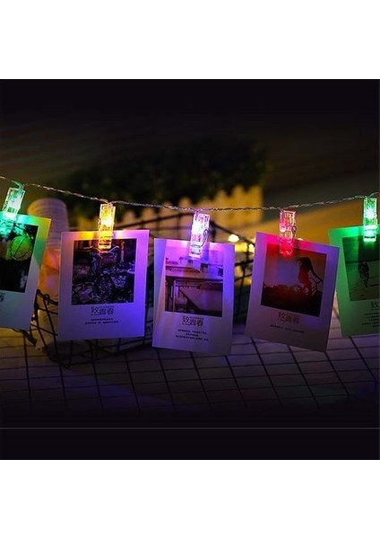 Renkli Işıklı Mandallı Fotoğraf Albümü 10 Lu - Rgb modelleri