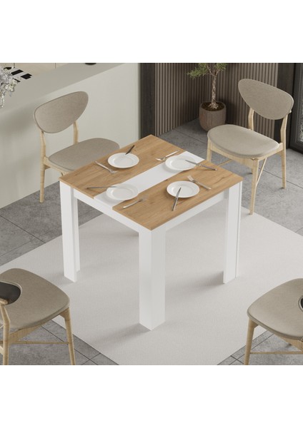 Lena Yemek Masası Mutfak Masası 80 x 80 Sepet-Beyaz fiyatları