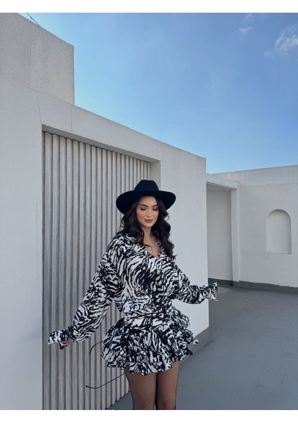 Alyaana Gömlek Yaka Mini Elbise