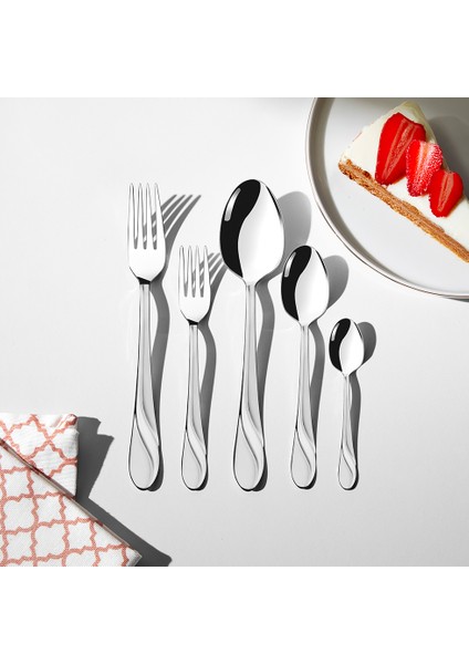 Safir Saten 12 Kişilik 60 Parça Kutulu Çatal Kaşık Takımı