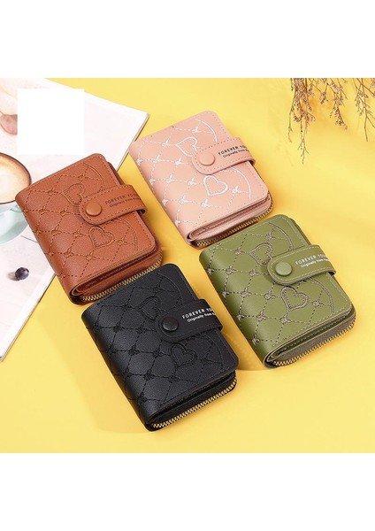 Cüzdan Kart Tutucu Yüksek Kaliteli Pu Kumaş Kentsel Sade Stil, Pembe (Yurt Dışından)