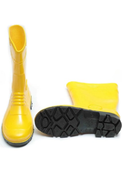 Uzun Unisex Lastik Çizme - Inşaat, Tarım, Sanayi ve Balıkçı Çizmesi Sarı