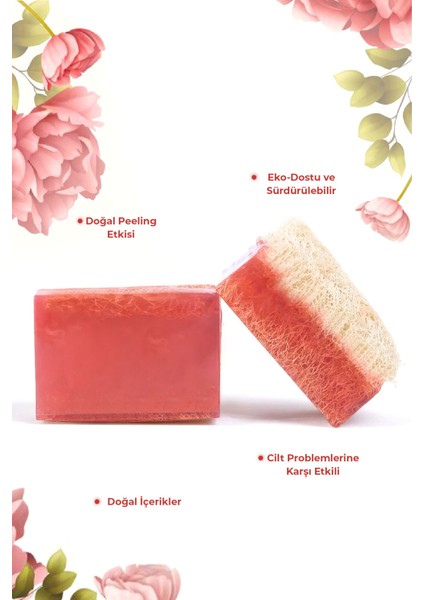 %100 Doğal Kabak Lifli Gül Sabunu 130 Gr. (Hand Made) modelleri