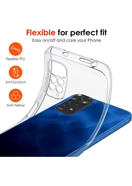 Xiaomi Redmi Note 11 Pro - 12 Pro 4g Uyumlu Kılıf Kamera Çıkıntılı Korumalı Renksiz Yumuşak Şeffaf Silikon Kapak