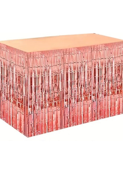 Işıltılı Rosegold Metalize Masa Püskülü