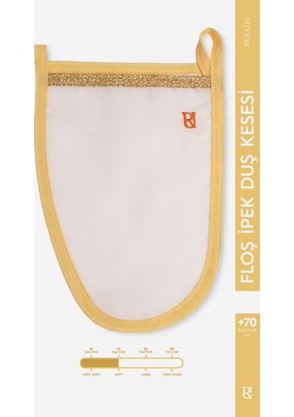 +50 Factor Sarı İnce Banyo Duş Kesesi Peeling Eldiveni