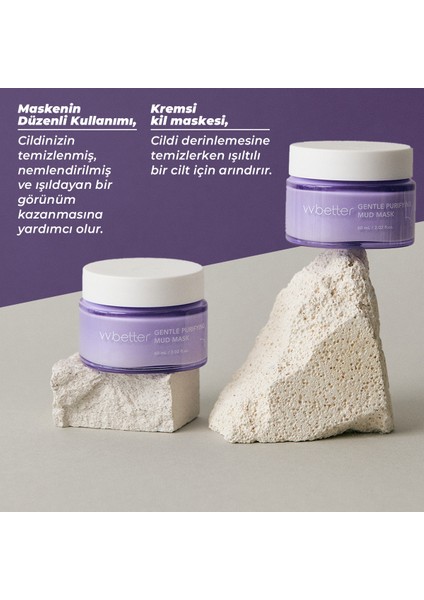 VV BETTER Gentle Purifying Mud Mask Canlandırıcı Ve Arındırıcı Kil Maskesi 8 Tip Peptid ve Bakuchiol Kore 60ml modelleri