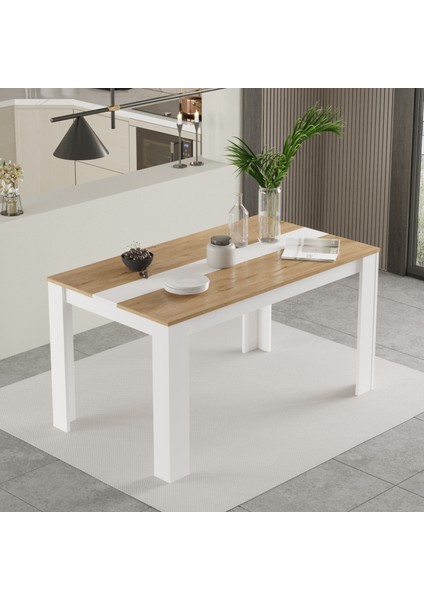Lena Yemek Masası Mutfak Masası 140 x 80 Sepet-Beyaz fiyatları