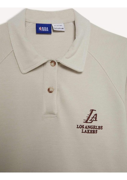 Defactofit Nba Los Angeles Lakers Polo Yaka Pike Sporcu SWEATSHIRT D6152AX25SP