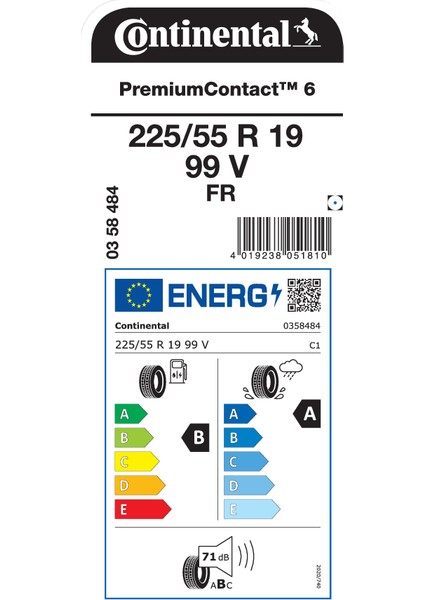 225/55 R19 99V Fr Pc6 Oto Yaz Lastiği (Üretim Yılı:2025)