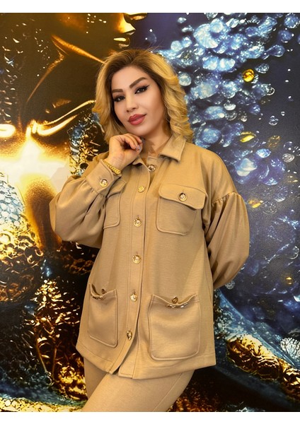 Takım Ceket ve Pantolon Ilkbahar ve Sonbahar Için Düğmeli ve Cepli Yüksek Kalite Krem 3iplik Likralı modelleri