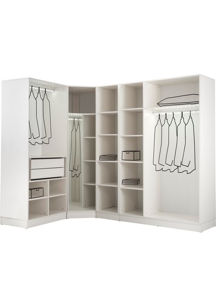 Dicle Köşe Yatak Odası Takımı %100 Mdf