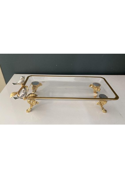 Kuşlu Dikdörtgen Sunum 14X30X7 cm