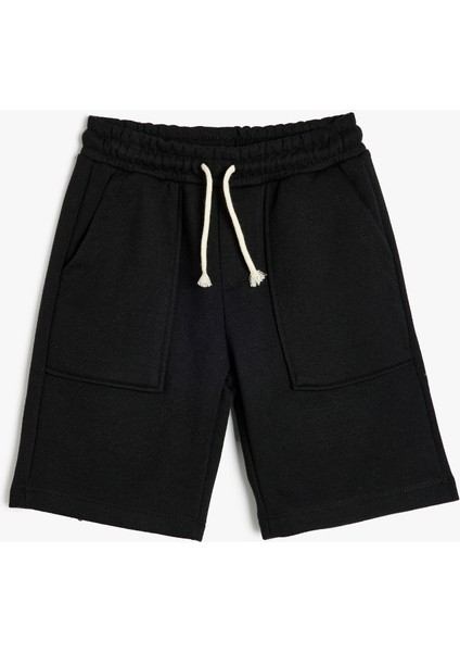 Basic Şort Beli Bağlamalı Cepli