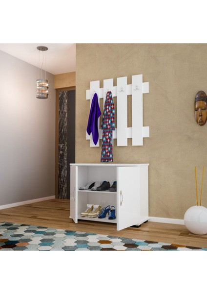 Portmanto Ayakkabılık Vestiyer Askılıklı Ayakkabılık Dolabı ARD-116
