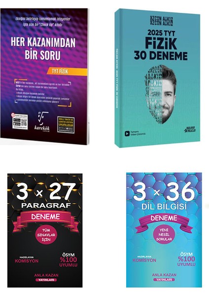 Tyt Fizik Her Kazanımdan Soru Bankası / 2025 Tyt Fizik Tamamı Video Çözümlü 30 Deneme