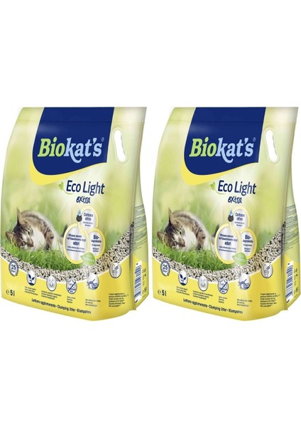 Biokat's Eco Light Extra Topaklaşan Kedi Kumu 5 Litre Kokusuz ve Tozsuz Özellikte