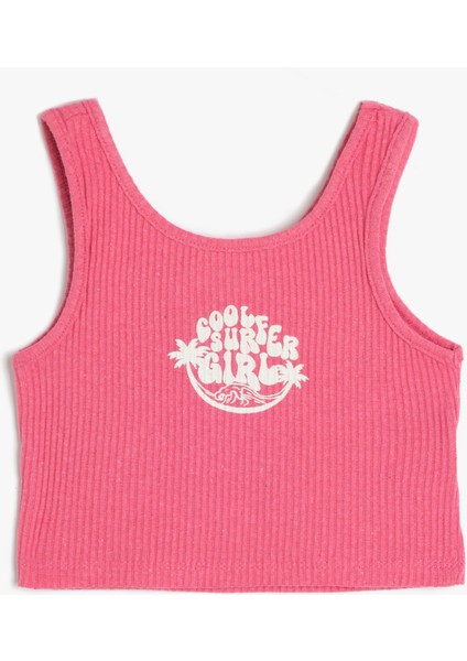 Bisiklet Yaka Baskı Detaylı Askılı Kolsuz Atlet