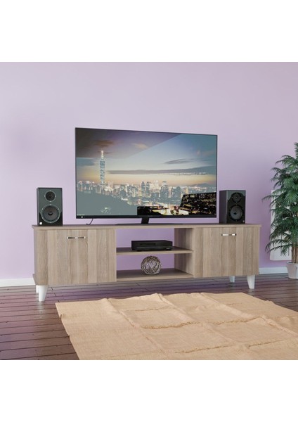 Iki Kapaklı Raflı Tv Sehpası Tv Ünitesi