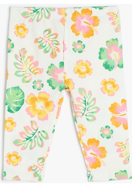 Pamuklu Çiçek Desenli Kapri Tayt fiyatları