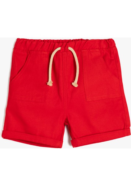 Pamuklu Cep Detaylı Beli Lastikli Basic Şort