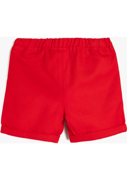 Pamuklu Cep Detaylı Beli Lastikli Basic Şort fiyatları
