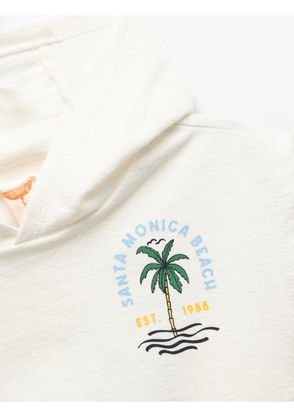 Kapşonlu Pamuklu Baskılı Kolsuz Crop Sweatshirt modelleri