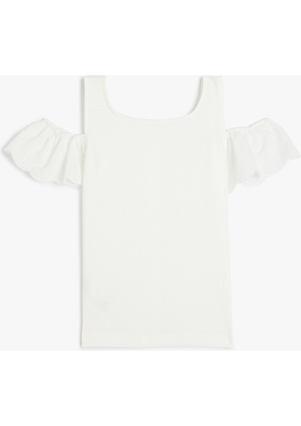 Brode Detaylı Kare Yaka Askılı Bluz fiyatları