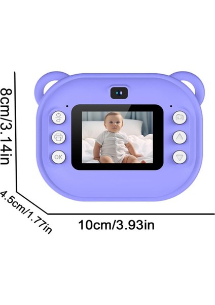 Dijital Video Kayıt Fotoğraf Çocuk Kamerası Anlık Termal Resim Kağıt Baskılı