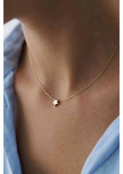 Gold Minimal Yıldızlı Kolye