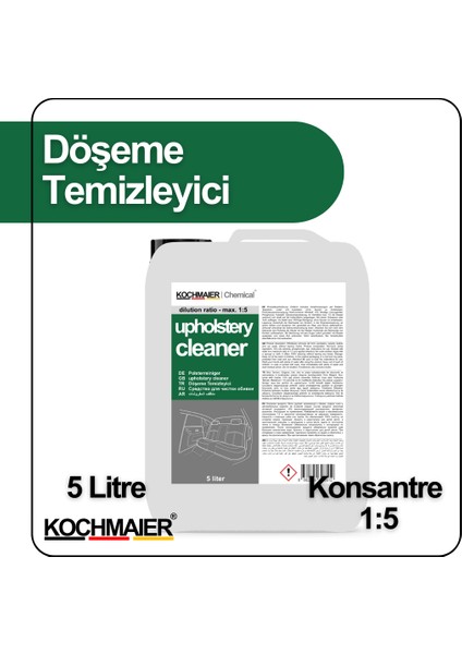 Döşeme Deri Alkantara Kumaş Koltuk Tavan Temizleyici Leke Çıkarıcı Konsantre 1:5 5 Litre / kg