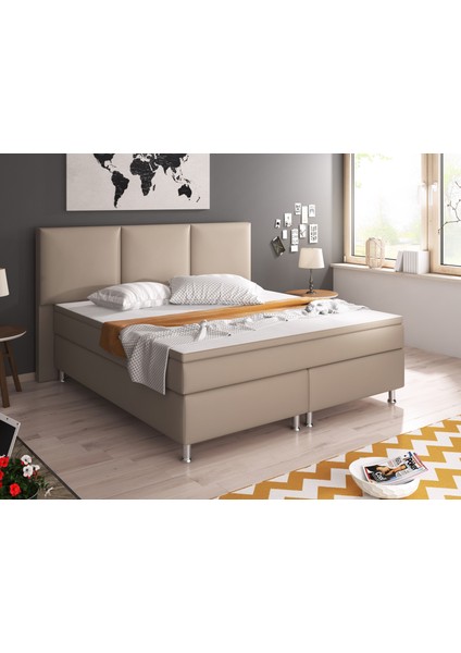 Oslo Muddy Suni Deri 3 Lü Set (YATAK+BAZA+BAŞLIK)160 x 200