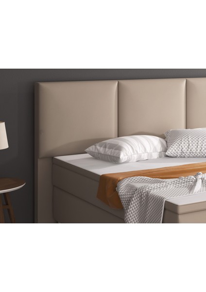 Oslo Muddy Suni Deri 3 Lü Set (YATAK+BAZA+BAŞLIK)160 x 200