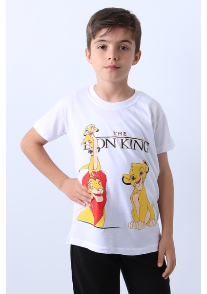 Erkek Çocuk Tshirt Lion Baskılı Bisiklet Yaka E36 modelleri