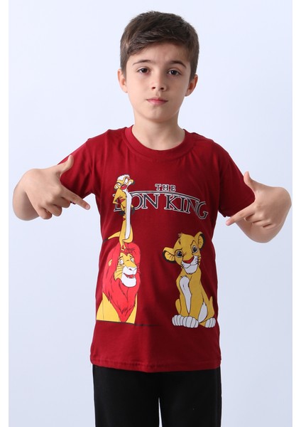Erkek Çocuk Tshirt Lion Baskılı Bisiklet Yaka E36 modelleri