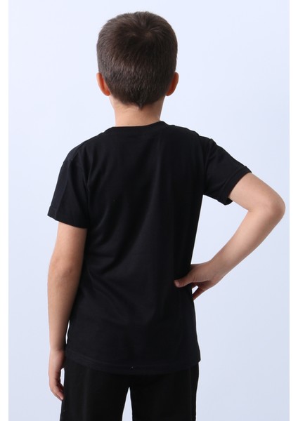 Erkek Çocuk Tshirt Lion Baskılı Bisiklet Yaka E36