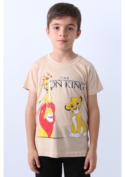Erkek Çocuk Tshirt Lion Baskılı Bisiklet Yaka E36 modelleri