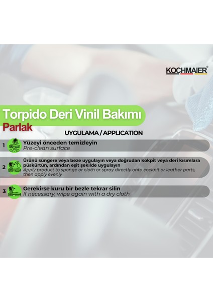 Torpido Bakım Sütü Deri Vinil Parlatıcı ( Parlak Görünüm ) 1 Litre